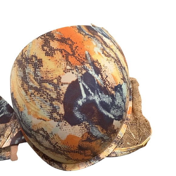 RACHEL Rachel Roy Curvy Collection Multicolor Patterned Bra Size 38DD - Picture 4 of 7